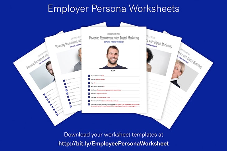 Employee Persona Worksheets laid out 